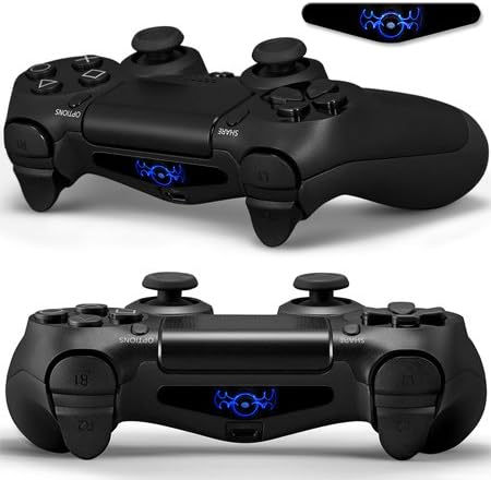 2x LED Sticker 2x Thumb Grips für PlayStation 4 Controller Light Bar Decal Skin Sticker – Blue Laser