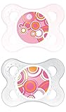 MAM Trends Latex Orthodontic Pacifier, Girl 0-6 Months, 2-Count