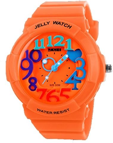 Orange Silicone Waterproof Wrist Watches for Kids