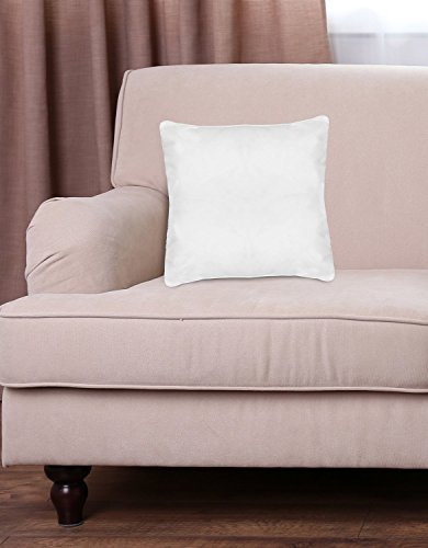 Decorative Pillow Insert (2 Pack, White) - Square 18x18 Sofa and Bed Pillow - Poly Cotton Cover - Indoor White Pillows by Utopia Bedding