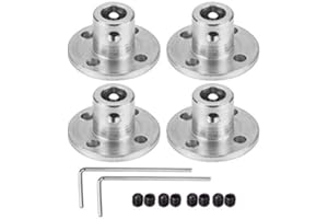 ANCIRS 4 Pack 5mm Flange Coupling Connector, Rigid Guide Steel Model Coupler Accessory, Shaft Axis Fittings for DIY RC Model Motors, High Hardness Coupling Connector-Silver.