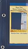 Solid Navy Blue Vinyl Shower Curtain Liner Heavy Duty w/ Metal Grommets & Magnets
