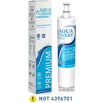 AQUACREST 4396508 NSF 53&42 Certified Refrigerator Water Filter, Compatible with Whirlpool 4396508, 4396510, Filter 5, 46-9010, PUR W10186668, NLC240V