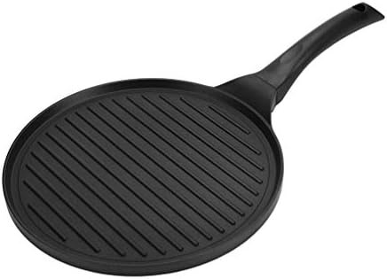 Grill Pan, Ejoyway Non-stick 10.5'' Round Cast Aluminum Griddle for Grilling Bacon, Steak, Meats，Black