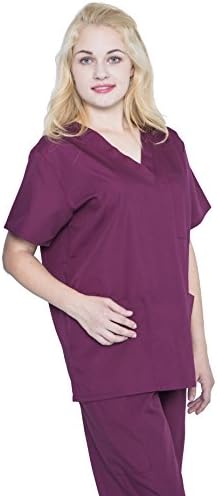Pandamed Unisex V Neck Scrubs Set Medical Uniform - Women and Man Nursing Scrubs Set Top and Pants Workwear JY1601