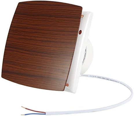 OOPPEN 4” Wood Grain Ventilation Wall or Ceiling Mounted Exhaust Fan Extractor Fan with Back Draught Shutter(ø100mm)
