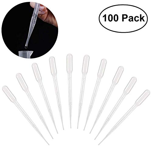 Disposable Plastic Transfer Pipettes 3ML, Essential Oils Pipettes, Makeup Tool, Graduated, Pack of 100
