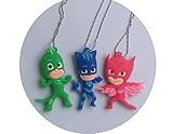HeyFun 3pcs Inspired Figures Toys Pendants Necklaces Charms Catboy Owlette Gekko
