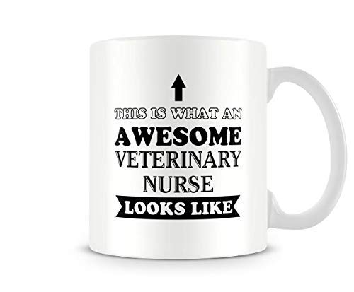 Behind The Glass - Awesome Veterinary Nurse - Printed Funny Mug - Great Gift/Present Idea, Ceramic, 11fl.oz.