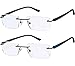 Reading Glasses Set of 2 Rimless Lightweight Readers Ultra Comfort Quality Glasses for Reading Men and Women +1.5