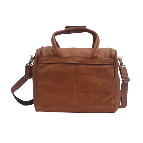 Piel Leather Small Computer CarryAll Bag, Saddle, One Size Pricepulse