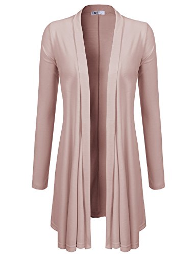 H2H Women's Open Front Lightweight Draped Office Cardigan - Made in USA INDIPINK US 2XL/Asia 2XL (CWOCAL072)