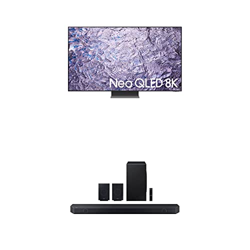 SAMSUNG 65-Inch Class Neo QLED 8K QN800C Series Mini LED Quantum HDR Smart TV(QN65QN800C, 2023 Model) HW-Q990C 11.1.4ch Soundbar w/Wireless Dolby Audio, Rear Speakers Included (Newest Model)