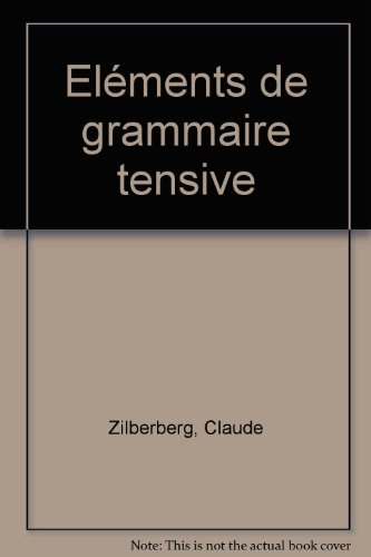 Éléments de grammaire tensive