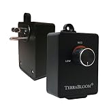 TerraBloom Fan Speed Controller For Booster Inline Exhaust and Duct Fans. Blower Airflow and Motor Speed Adjuster. Rated For Up To 350W. Continuous Dial Rheostat Control