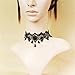 LEFINIS Black Rose Bead Popular Girl Gothic Black Lace Collar Choker Necklace Earrings Set