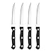 Farberware Stamped Triple Rivet High Carbon Stainless Steel Steak Knife Set, 4-Piece, Black