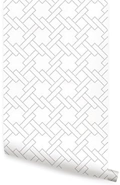 Simple Shapes 正方形リンク 幾何学模様 壁紙 X 6枚パック 9フィート 剥がして貼る 品質保証 2フィート