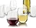 Libbey Stemless 12-Piece Wine Glass Party Set for Red and White Wines
