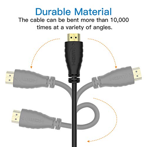 image for PERLESMITH 4K HDMI Cable 6ft 4 Pack-HDMI 2.0 Cable Cord W/24K Gold-Pla