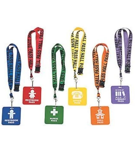 Mlife Unbreakable PVC Hall Pass Lanyard Set For Teachers - 12 Pack School Passes For Nurse, Bathroom, Office & More - View #4