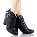 Breckelle's GAIL-22 Women's Belted Chunky Stacked Heel Ankle Booties, Black, 8