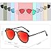 SOJOS Fashion Aviator Unisex Sunglasses Flat Mirrored Lens Double Bridge SJ1051 with Matte Black Frame/Red Mirrored Lens
