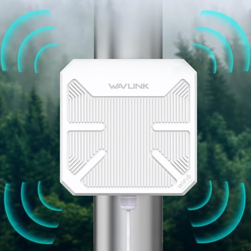 WAVLINK AX3000 Outdoor WiFi 6 Extender, Dual Band Long Range WiFi Repeater/Wireless Access Point/Router with PoE/ 3KM PtP Transmission, IP67 Waterproof, Supports Up to 256 Devices for Camping, Farm