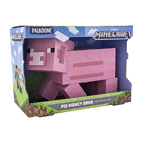 Minecraft Pig Money Bank BDP | Pink Pixelated 3D Savings Piggy-Bank | Unique Gift Idea Perfect for Gamers