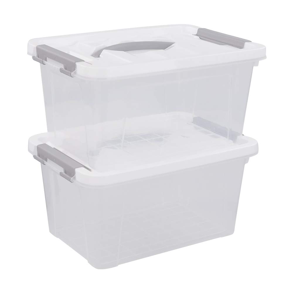 Photo 1 of Saedy Clear Plastic Storage Bins/Containers, Multi-purpose Storage Box 6 Quart, Set of 2