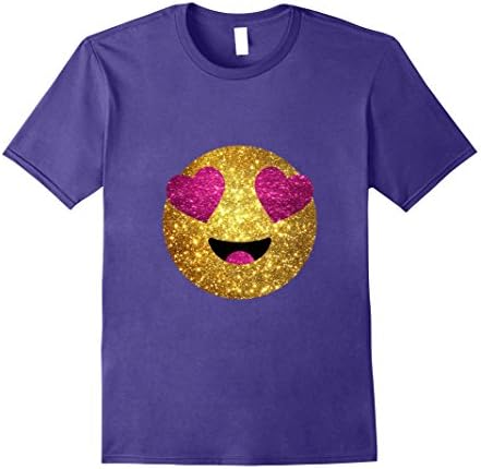 Mens Emoji Shirt - Smiling Face With Heart-shaped Eyes T Shirt 3XL Purple