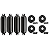 Mad-Dog-Products-4-Pack-Black-G4-Ribbed-Boat-Fender-Bumper-Pack-w-Fender-Lines