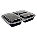 SALE! 3 Compartment Plastic Meal Prep Containers (10 Pack) Durable Food Storage Bento Box Lunch Bowl with Deli Airtight Lids for Portion Control 21 Day Fix BPA-Free USA MADE Reusable