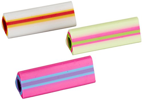 School Smart Triangular Vinyl Pencil Grips - Pack of 25 - Assorted Striped Colors