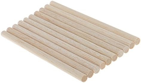 MagiDeal 10 Pieces Balsa Wood Unfinished Wood Craft Round Stick Dowels Rod - 150mm