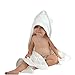 Premium Organic Baby Hooded Towel, 100% NaturaSoft Bamboo (SOFTER Than Cotton), Hypoallergenic Bath Towels With Hood For Newborn Babies, Toddler, Boys & Girls (White & Grey)