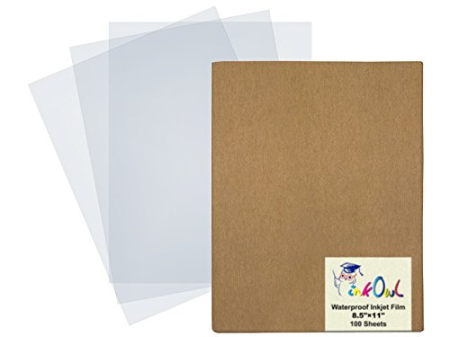 InkOwl - 100 Sheets Transparency 5mil Waterproof Inkjet Screen Printing Film 8.5" x 11"