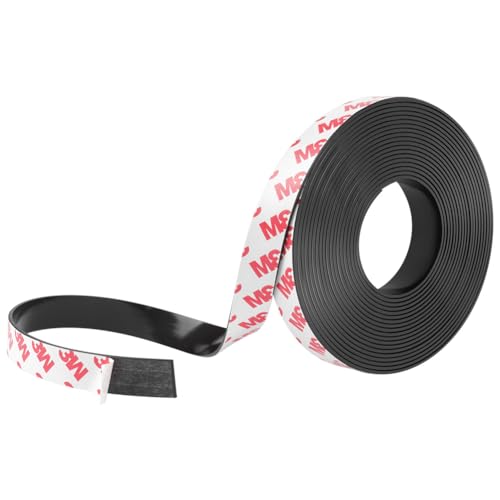 Flintronic Self-adhesive magnetic strip, 2 m strong self-adhesive magnetic strip with adhesive, 1.5 cm x 1.5 mm soft magnetic strips for magnets, organise, display