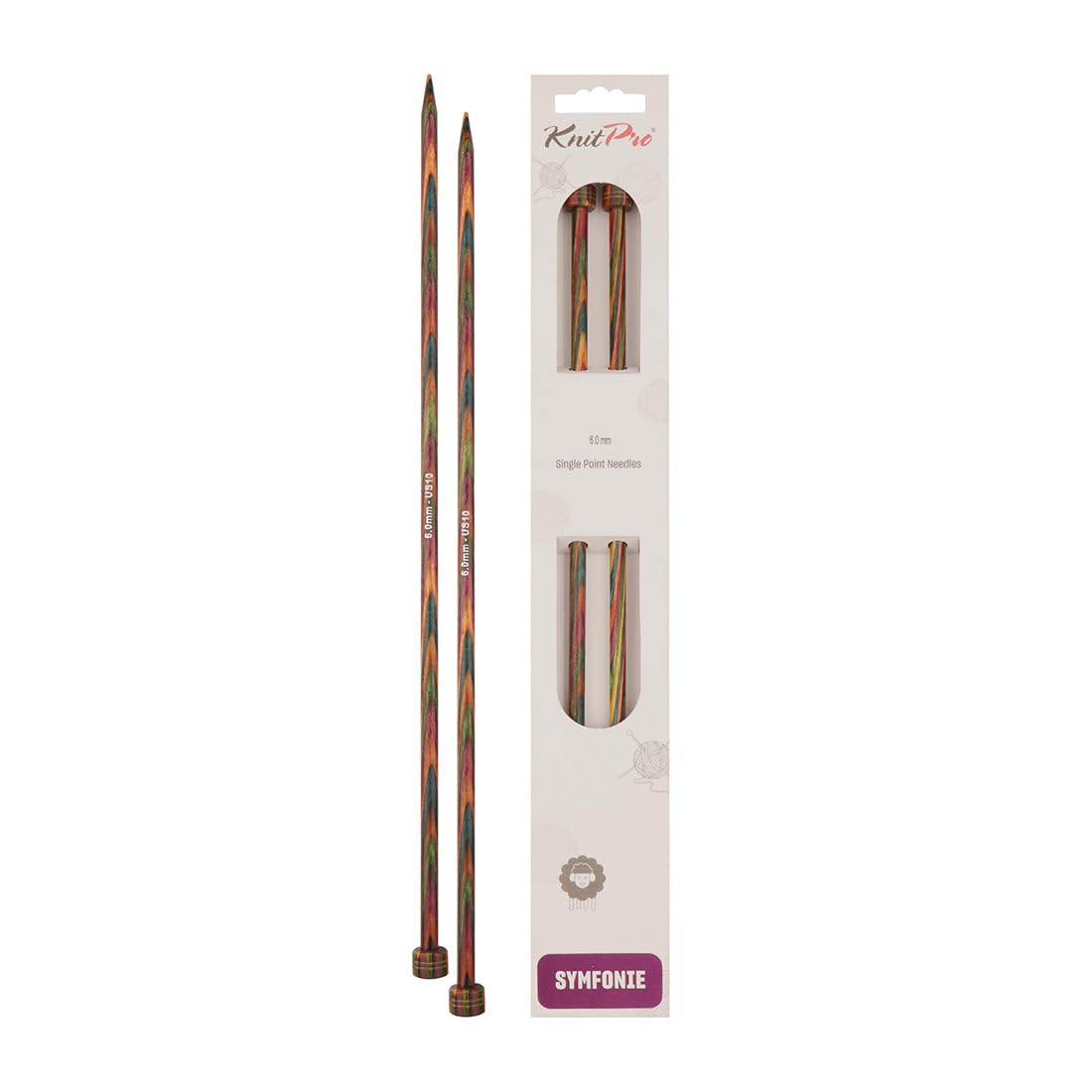 KnitPro Symfonie Single Pointed Needles 6" (15cm) | 6.00mm