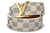 Fashion Plaid leather belt 36