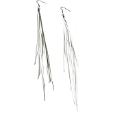 Leather Tassel Earrings Bohemian Tassel Fringe Dangle Earrings Boho Handmade Leather Feather Long Tassel Earrings Western Jewelry for Women