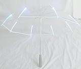 New Arrival Rib Light up Blade Runner Style LED Umbrella with Flashlight (White)