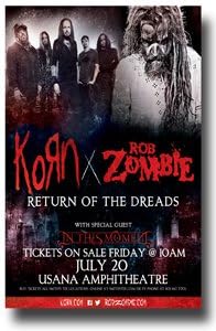 Korn Poster 11 x 17 Promo for a Concert on the Return Of The Dreads Tour -- Zombie-SLC