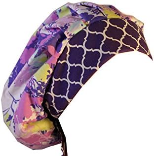 Scrub Hat Chemo Cap Bouffant Style MANY Color Options Available (lilac lavender)