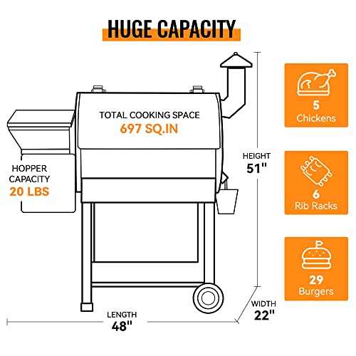 Z GRILLS Wood Pellet Smoker Grill, 8 in 1 BBQ Grill for Outdoor Cooking, Auto Temperature