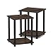 Furinno Simplistic Set of 2 End Table, Columbia Walnut/Black