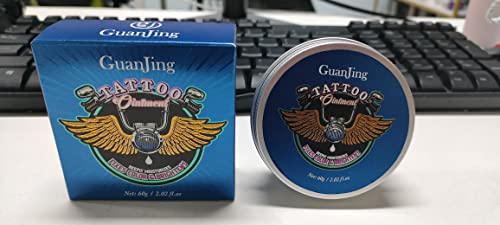 GUAN JING Tattoo Healing Balm 2 Ounce Protects Fresh Tattoos and Rejuvenates Older Tattoos, Tattoo Fix Color and Brightens Cream 40g