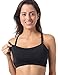 Gratlin Women's Nursing Bras Support Sports Racerback Wireless Padded Breastfeeding Maternity Bras Black X-Large