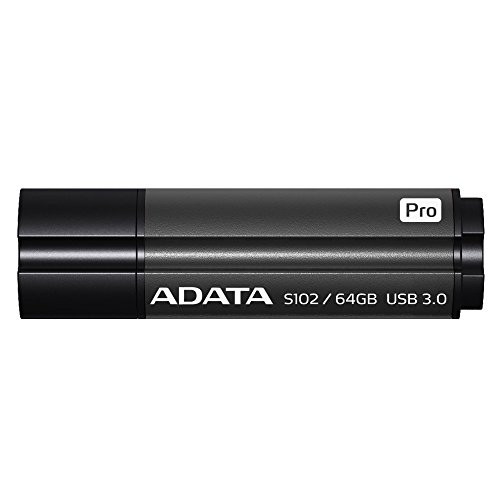 ADATA Superior Series S102 Pro 64 GB USB 3.0 Flash Drive - Titanium (AS102P-64G-RGY)