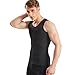 Hanerdun- Mens Slimming Body Shaper Shirt With Zipper Abs Abdomen Slim,Black,Small